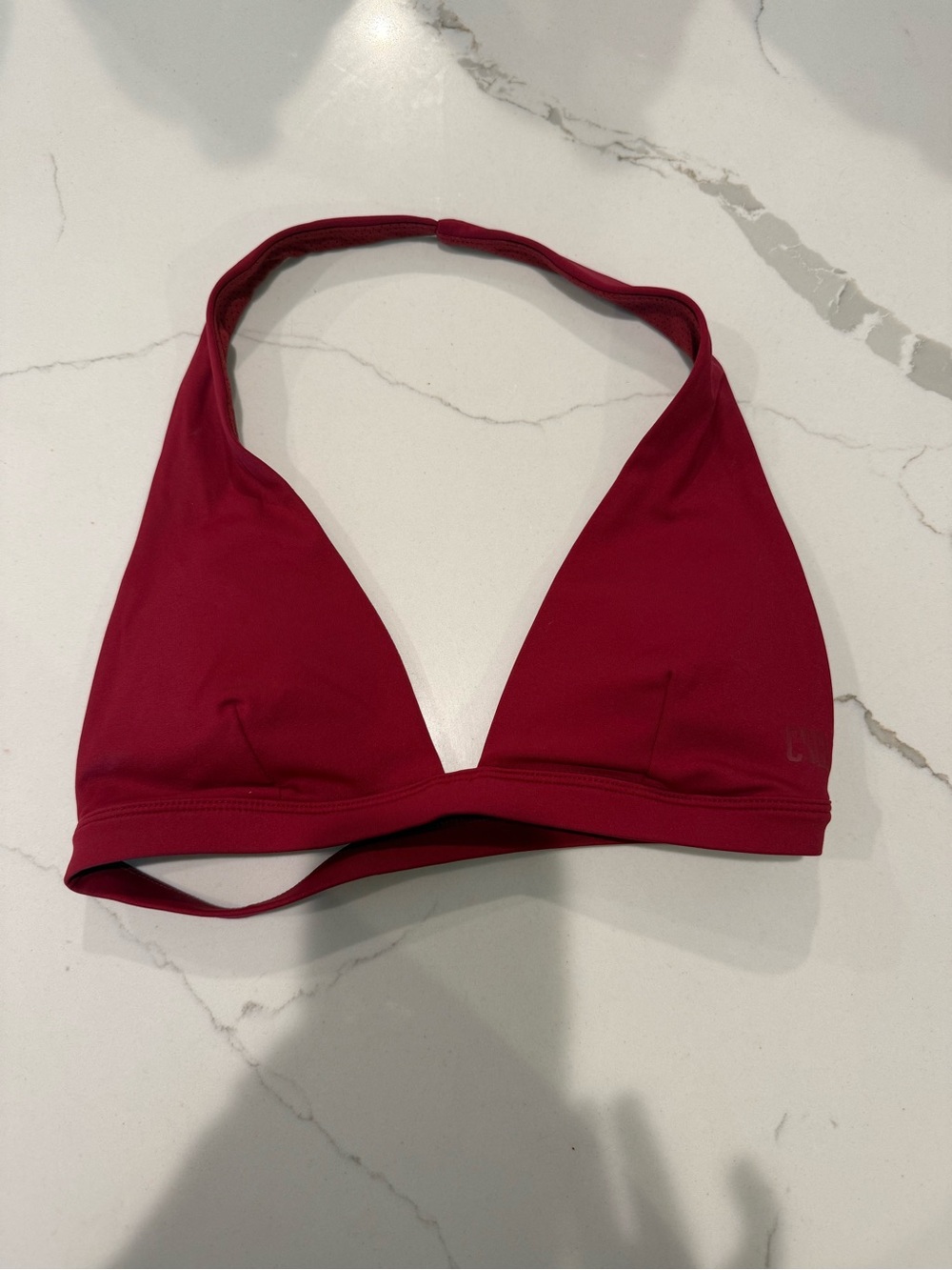 Crop Shop Boutique Wine-Red Triangle Sports Bralette